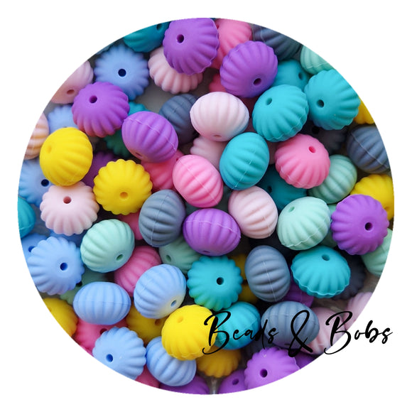 Silicone Scalloped Beads - 8 Colours