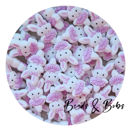 Silicone Ballerina Bunny Beads - 2 Colours