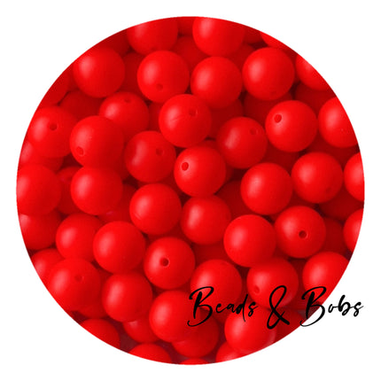 15mm Plain Colour Round Silicone Beads - 100 Colours