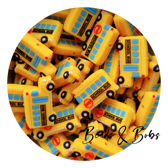 Silicone Yellow School Bus Beads