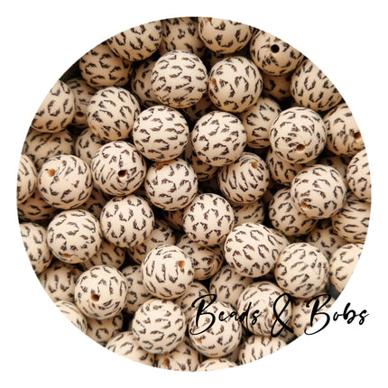 15mm Round Printed Beads - 36 Colours
