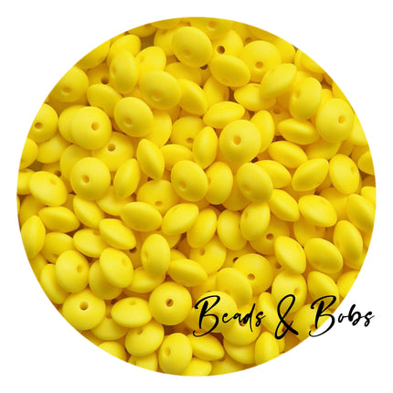 12mm Lentil Silicone Beads - 27 Colours