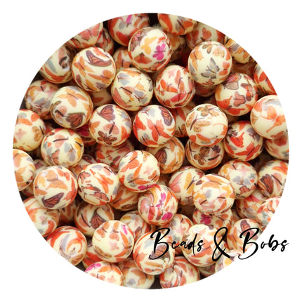 15mm Round Printed Beads - 36 Colours
