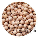 Round Beech Wood Beads - 2 Sizes