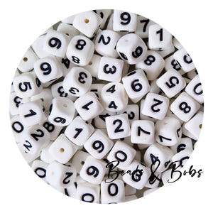 12mm Silicone Number Beads