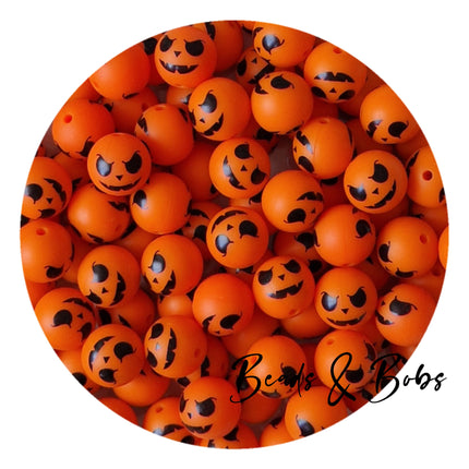 Silicone Halloween Print Beads - 7 Colours
