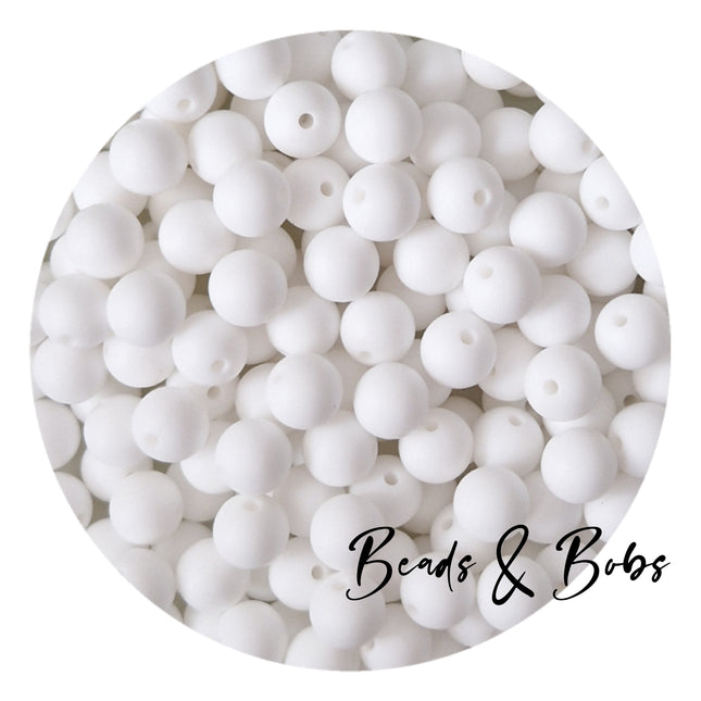 12mm Plain Colour Round Silicone Beads - 57 Colours