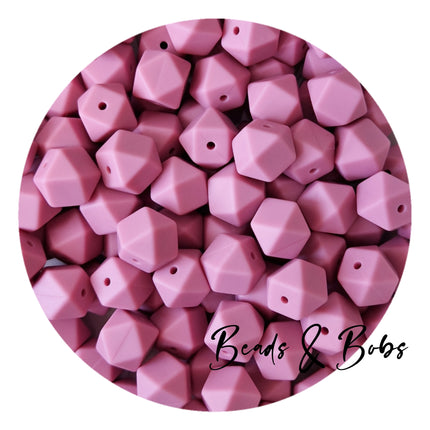 14mm Plain Colour Hexagon Beads - 48 Colours