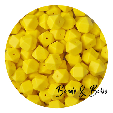 17mm Plain Colour Hexagon Silicone Beads - 13 Colours