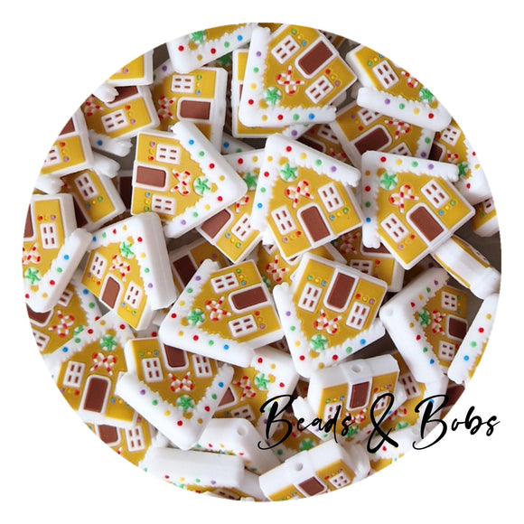 Silicone Gingerbread House Beads