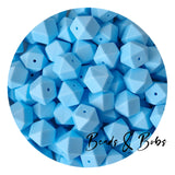 17mm Plain Colour Hexagon Silicone Beads - 8 Colours