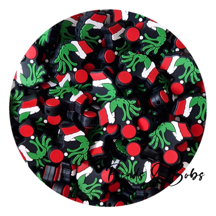 Silicone Christmas Green Guy Hand Beads