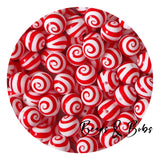 15mm Round Printed Christmas Beads - 12 Colours