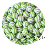 15mm Round Printed Christmas Beads - 12 Colours