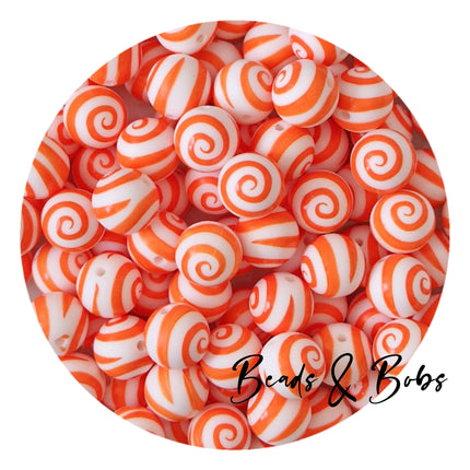 15mm Round Printed Christmas Beads - 11 Colours