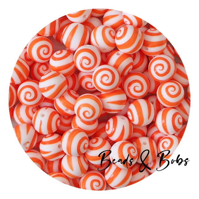 15mm Round Printed Christmas Beads - 11 Colours