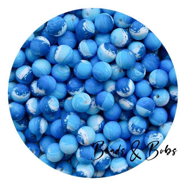 12mm Round Printed Silicone Beads - 4 Colours