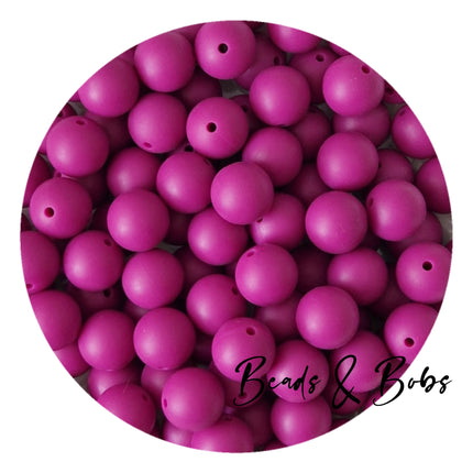 15mm Plain Colour Round Silicone Beads - 100 Colours