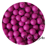 15mm Plain Colour Round Silicone Beads - 98 Colours