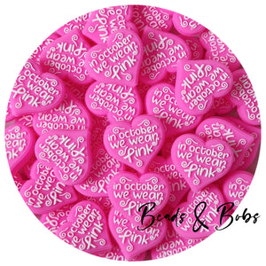 Silicone Pink October Beads