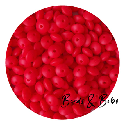 12mm Lentil Silicone Beads - 27 Colours