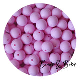 15mm Plain Colour Round Silicone Beads - 98 Colours