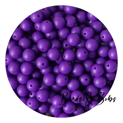 12mm Plain Colour Round Silicone Beads - 57 Colours