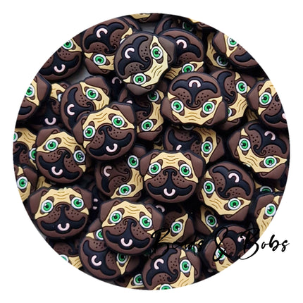 Silicone Pug Beads