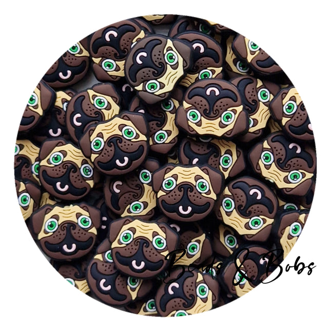 Silicone Pug Beads