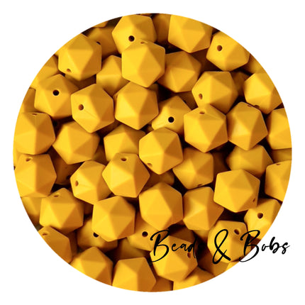 14mm Icosahedron Silicone Beads - 11 Colours