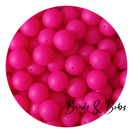 19mm Round Plain Colour Silicone Beads - 26 Colours