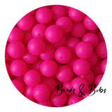 19mm Round Plain Colour Silicone Beads - 20 Colours