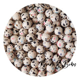 12mm Round Terrazzo Silicone Beads - 2 Colours