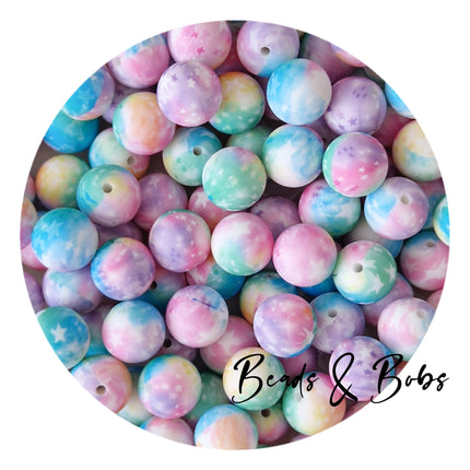15mm Round Printed Beads - 36 Colours