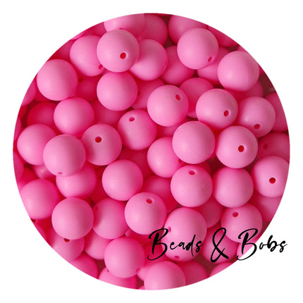 15mm Plain Colour Round Silicone Beads - 100 Colours
