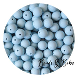 15mm Plain Colour Round Silicone Beads - 98 Colours