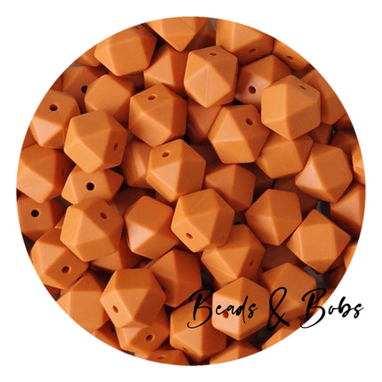 14mm Plain Colour Hexagon Beads - 48 Colours
