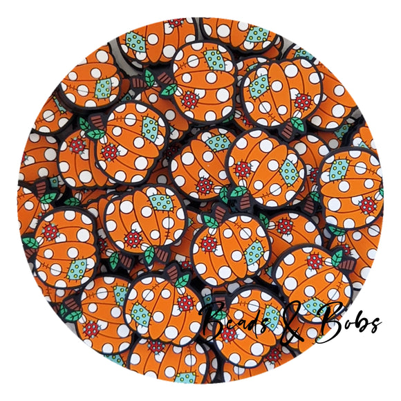 Silicone Spotty Pumpkins Beads