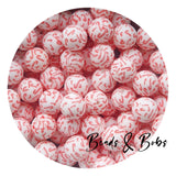 15mm Round Printed Christmas Beads - 12 Colours