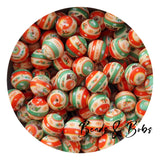 15mm Round Printed Christmas Beads - 12 Colours