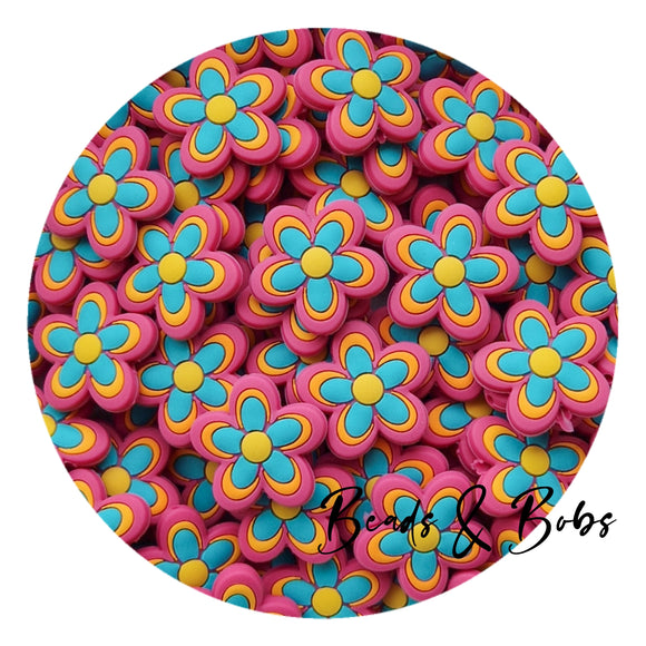 Silicone Psychedelic Flower Beads