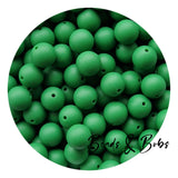 15mm Plain Colour Round Silicone Beads - 98 Colours