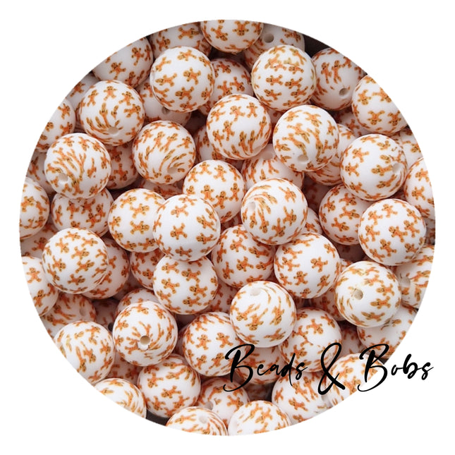 15mm Round Printed Christmas Beads - 11 Colours