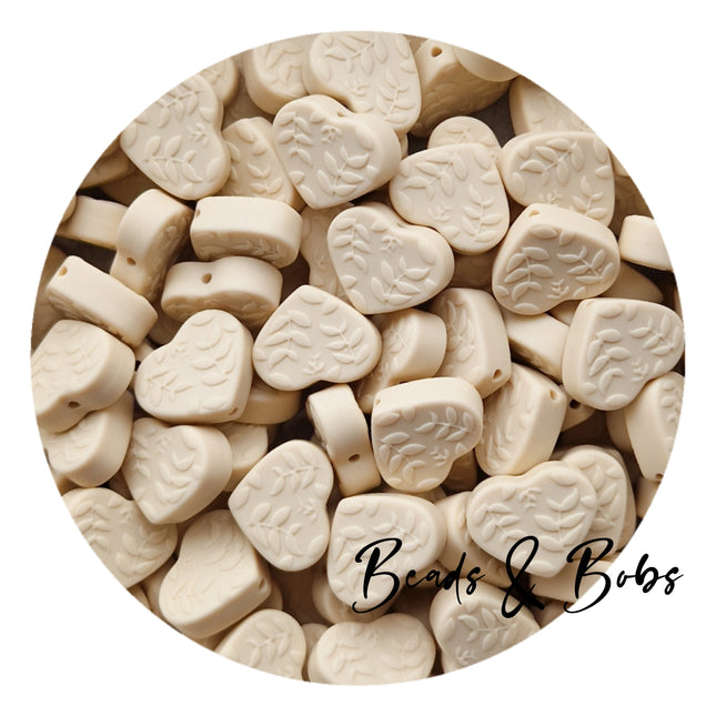 Silicone Embossed Hearts Beads - 4 Colours