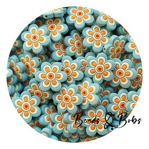 Silicone Psychedelic Flower Beads - 2 Colours