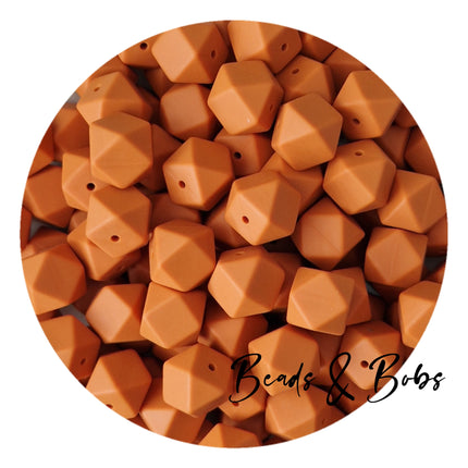 17mm Plain Colour Hexagon Silicone Beads - 13 Colours