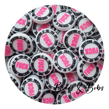 Silicone Rude Words Beads - 2 Colours