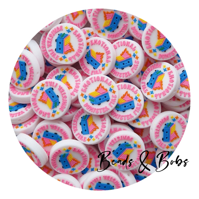 Silicone Emotional Dumpster Fire Beads