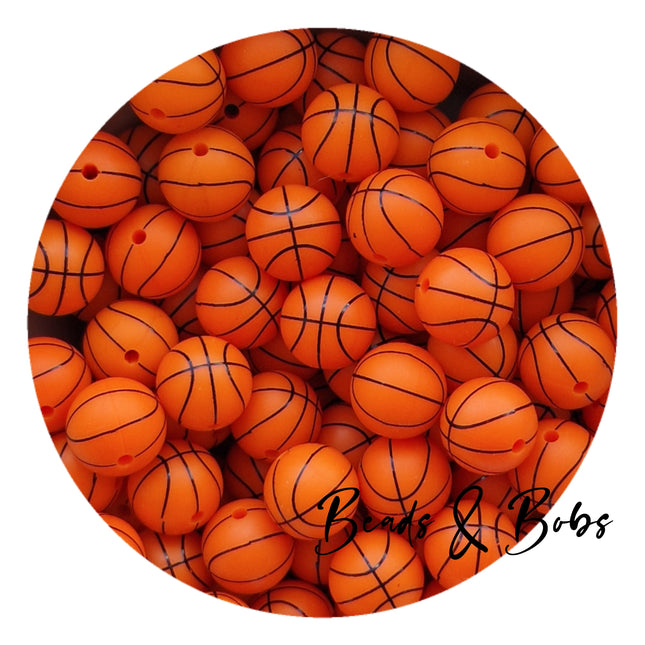 15mm Sport Style Round Silicone Beads - 2 Styles