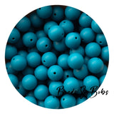 15mm Plain Colour Round Silicone Beads - 100 Colours